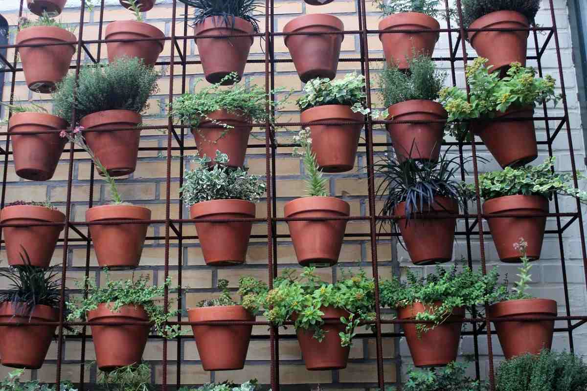 Vertical pot gardening 