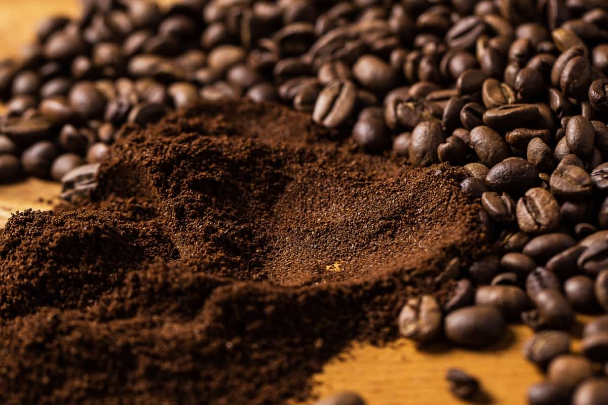 Coffee Beans and Grounded Coffee