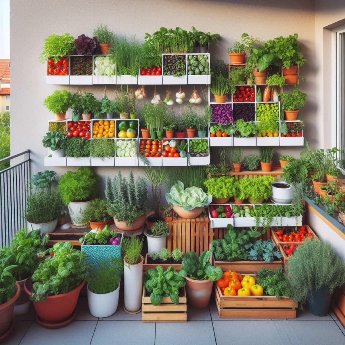 Balcony Vegetable Gardening Layout